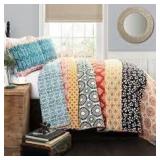 Bohemian Stripe 3-Piece Reversible Full/Queen Quilt Set