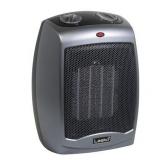 Lasko 754201 Small Portable 1500W Electric Ceramic Space Heater with Tip-Over Safety Switch, Overheat Protection, Thermostat and Extra Long 8-ft Cord for Indoor Ho, 9.2 x 7 x 6 inches, Dar