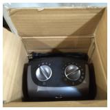 Lasko 754201 Small Portable 1500W Electric Ceramic Space Heater with Tip-Over Safety Switch, Overheat Protection, Thermostat and Extra Long 8-ft Cord for Indoor Ho, 9.2 x 7 x 6 inches, Dar