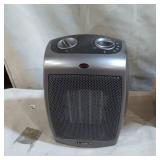 Lasko 754201 Small Portable 1500W Electric Ceramic Space Heater with Tip-Over Safety Switch, Overheat Protection, Thermostat and Extra Long 8-ft Cord for Indoor Ho, 9.2 x 7 x 6 inches, Dar