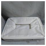 FABRIC STORAGE BASKETS FOR SHELVES 2PACK , LARGE COLLAPSIBLE STORAGE BASKETS FOR ORGANIZING, DECORATIVE BASKETS BIN SETS W/ HANDLES , WHITE & GREY, 15X 11X9.5IN