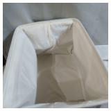 FABRIC STORAGE BASKETS FOR SHELVES 2PACK , LARGE COLLAPSIBLE STORAGE BASKETS FOR ORGANIZING, DECORATIVE BASKETS BIN SETS W/ HANDLES , WHITE & GREY, 15X 11X9.5IN