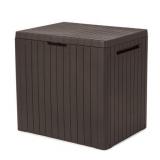 Keter City Box, 30 Gallon Deck Box, Resin Lawn & Garden Storage, Brown