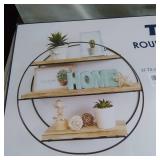 TFER ROUND WALL SHELF , 17.72IN L X 5.12IN W X 17.72IN H, METAL&WOOD