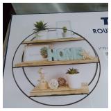 TFER ROUND WALL SHELF , 17.72IN L X 5.12IN W X 17.72IN H, METAL&WOOD