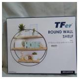 TFER ROUND WALL SHELF , 17.72IN L X 5.12IN W X 17.72IN H, METAL&WOOD
