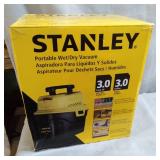 Stanley 3 Gallon Wet Dry Vacuum, 3 Peak HP Poly 2 in 1 Shop Vac with Powerful Suction, Multifunctional Shop Vacuum Car Vacuum W/ 3 Horsepower Motor for Auto Detailing, Tight Space Garage,Van,Vehicle