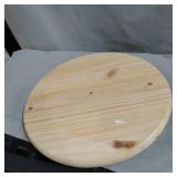 CREATIVE CO - OP, 15" ROUND X 18 - 1/2" H DECORATIVE WOOD 2- TIER TRAY, CREAM, ITEM# EC0125