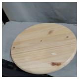 CREATIVE CO - OP, 15" ROUND X 18 - 1/2" H DECORATIVE WOOD 2- TIER TRAY, CREAM, ITEM# EC0125