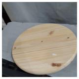CREATIVE CO - OP, 15" ROUND X 18 - 1/2" H DECORATIVE WOOD 2- TIER TRAY, CREAM, ITEM# EC0125