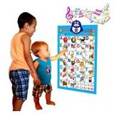 Just Smarty Electronic Interactive Alphabet Wall Chart, Talking ABC and 123s and Music Poster, Best Educational Toy for Toddler.