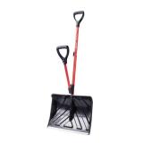 Snow Joe SJ-SHLV01-RED Shovelution Strain-Reducing Snow Shovel, Red, 18-Inch, Spring Assisted Handle (Red)