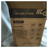 Sound Town 8-inch 2-Way Portable PA Speaker with Built-in Rechargeable Battery, 1 Wired Mic, Bluetooth, USB, SD Card Reader, LED Light (OPIK-8PS)