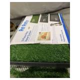 LOOBANI Indoor Outdoor Dog Potty Systems, Reusable and Portable Trainer Tray for Puppy Training, with 2 Packs Replacement Grass Mat.