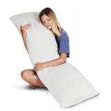 Snuggle-Pedic Full Body Pillow for Adults - GreenGuard Gold Certified 20 x 54 Long Pillow w/ Shredded Memory Foam & Kool-Flow Pillow Cover, Made in The USA