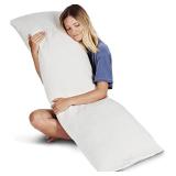Snuggle-Pedic Full Body Pillow for Adults - GreenGuard Gold Certified 20 x 54 Long Pillow w/ Shredded Memory Foam & Kool-Flow Pillow Cover, Made in The USA