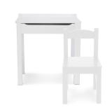 Wooden Lift-Top Desk & Chair - White