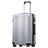 Coolife Luggage Aluminium Frame Suitcase TSA Lock 100% PC 20in 24in 28in (Black new, S(20in))