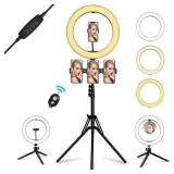 Ring Light with Mirror, Summifit 14" Circle LED Light, Bluetooth Halo Lighting with