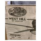 portage bay 50251 hugger 52" matte black west hill ceiling fan with bowl light kit