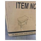 Roundhill CoCo Upholstered Backless Saddle Seat Counter Stools 24" height Set of 2, Gray