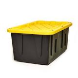 Homz Durabilt 27 Gallon Tough Container, Black and Yellow, Set of 2