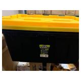 Homz Durabilt 27 Gallon Tough Container, Black and Yellow, Set of 2