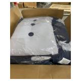 Chezmoi Collection Loft 8-Piece Luxury Striped Comforter Set (Full, Navy/Gray/Blue)