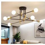 Sputnik Chandelier Mid Century Modern Nordic Pendant Lighting 8 Lights Ceiling Light Fixture Black Light for Living Room,Kitchen,Bedroom,Dining Room