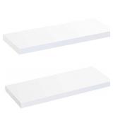 AMADA HOMEFURNISHING Floating Shelves White, 24 Inch Large Wall Shelf for Living Room, Bedroom, Bathroom, Kitchen Storage & Decor, Set of 2-AMFS06