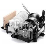 Drizom Dish Rack - Fingerprint-Proof 304 Stainless Steel Pot Dish Drying Rack for Kitchen Counter, Fully Customizable Cutlery Rack, Cups Holder and Cutting Board Rack - Dish Drainer for Large Capacity