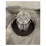 Shot Glass Dispenser Gift Set - Rich Wood Mahogany Serving Tray - 6 Shot Acrylic Glass Dispenser and Holder - Whiskey, Liquids, Drinks, Beverages, Cocktail for Drinking Games, Parties and Bars, Bezrat