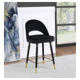 Lindsey Arched Back Upholstered Counter Height Stools Black (Set of 2)