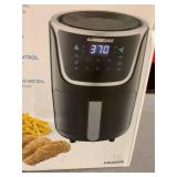 GoWISE USA Electric Mini Air Fryer with Digital Touchscreen + Recipe Book, 1.7-Qt up to 2 Qt Max, Black/Silver