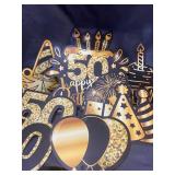GOLD AND BLACK 50th BIRTHDAY SIGNS