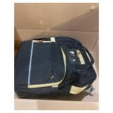 BLACK AND GOLD BABY BAG WITH PORTABLE CRIB