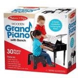 Melissa & Doug Learn-to-Play Classic Grand Piano (Mini Keyboard with 30 Hand-Tuned Keys, Non-Tipping Bench, High-Quality Materials, 23.65 H x 21.4  W x 10.05 L)