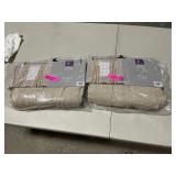 Lush Decor Linen Button Farmhouse Chic Solid Color Cotton Blend 3 Rod Pocket Light Filtering Window Curtain For Living Room and Bedroom, Dark Linen, 95L x 40in W, set of 2