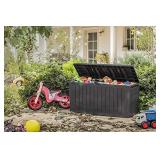 Keter Marvel Plus 71 Gallon Resin Outdoor Storage Box for Patio Furniture Cushion Storage, Brown