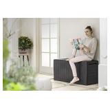 Keter Marvel Plus 71 Gallon Resin Outdoor Storage Box for Patio Furniture Cushion Storage, Brown