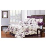 Safdie & Co. Purple Floral King Polyester Comforter Only