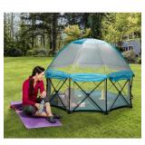 Regalo My Play 8 Panel Foldable and Portable Play Yard with Carrying Case and Full UV Canopy, Teal