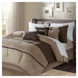 Madison Park Hanover Brown Solid Pieced 7-Piece Comforter Set Retail:$119.99