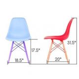 CozyBlock Slope Pink Molded Plastic Dining Side Chair with Beech Wood Eiffel Legs Retail:$97.99