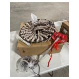 modern farmhouse 3 light aged wood beaded chandelier Retail:$264.99