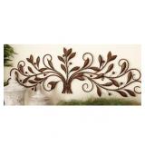 DecMode Tree Wall Art Decor, Metal Wall Decor, 47in x 14in, Brown