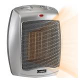 Lasko 1500W Ceramic Space Heater with Adjustable Thermostat, 754200, Silver