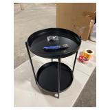 black round patio double table