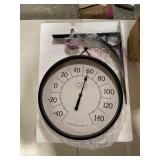 FirsTime & Co. Black Fletcher 2-Sided Indoor Outdoor Clock and Thermometer, Metal Retail:$124.99