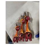 Set of 3 Handmade Red/ Brown Giraffe Statue, Handmade in Indonesia